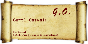 Gertl Oszvald névjegykártya